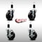 Service Caster 4'' SS Soft Rubber Wheel Swivel 1-3/8'' Expanding Stem Caster Set 2 Brakes, 4PK SCC-SSEX20S414-SRS-2-TLB-2-138 - alternate 5